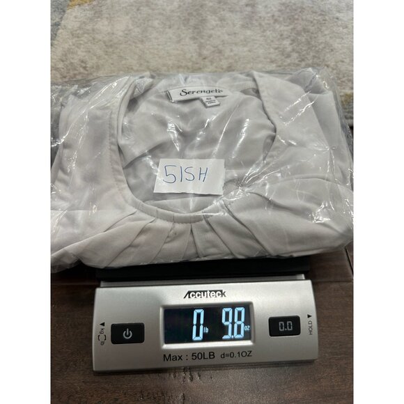 Serengeti Womens Plus Size V Neck Pleated Blouse 4X Polyester Spandex White Top - Picture 10 of 10